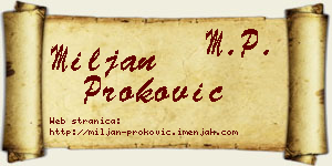 Miljan Proković vizit kartica
